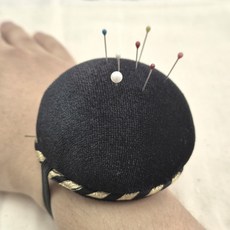 고급 벨벳 핀쿠션 시침핀 손목 핀봉 비로도 시침핀꽂이 바늘꽂이, 1개, 블랙