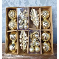 聖誕綜合吊飾組 紅金／金色, 金色, 1個