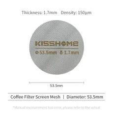 커피 퍽 스크린 51mm 53.5mm 58.5mm Breville Sage Delonghi 재사용 가능한 필터 에스프레소 머신 도구 바, [12] 53.5mm 1.7mm