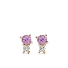 아디나레이터 아미고스 14K 옐로 골드 다이아몬드 사파이어 이어링