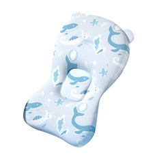 JoyBaby 嬰兒洗澡漂浮支撐墊 浴網 浴盆防滑墊, 藍色鯨魚-F, 1個