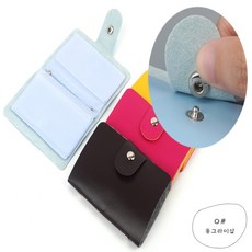 동그라미샵 심플 똑딱이 컬러 카드지갑 포켓지갑, 블랙