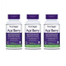 Natrol 나트롤 아사이베리 1000mg Acai Berry 75베지캡슐 3팩, 3개, 75정
