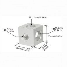 4PCS 삼각형 알루미늄 코드 고정 1515 합금 너트 조각 3D 액세서리 커넥터 프린터 코너 블록 사각형, Silver blocks