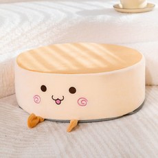 日式可愛麵包坐墊 榻榻米蒲團地板坐墩 辦公室沙發靠墊 厚款圓形方形可拆洗, 厚款圓形麵包坐墊39*15cm 現貨✨,【回彈好 久坐不易變形】