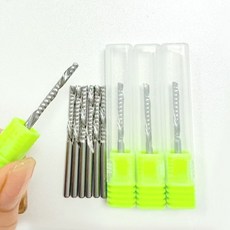 10 개/몫 5A 3.175/4/5/6/8mm 왼쪽 나선형 카바이드 밀링 커터 단일 플루트 다운 컷 라우터 비트 CNC 엔드, 35 4x4x32x55