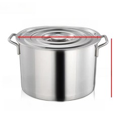 스텐 국통 상업용 110L 스테인레스 냄비 대형 34L 극태 양동이(직화), 1개, 25 18 직화용 6L, 1cm