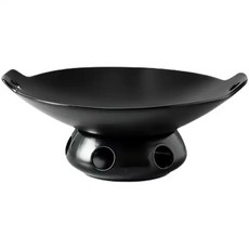 세라믹워머 푸드 보온 도자기 가열 화로 원형 접시 무광 블랙 10인치 이중선 후라이팬, 매트 블랙 9인치 원형 구멍 프라이팬