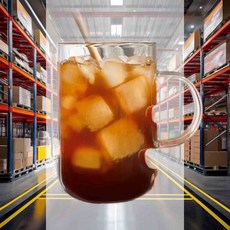 홈카페 커피숍 내열 유리컵 머그컵 유리잔 머그잔 커피컵, 빈스 8-2 내열유리컵 360ml, 1개