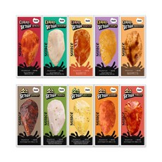 햇살닭 소스 통살 닭가슴살 맛보기 10종, 20개, 100g