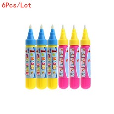 펜 브러시 그림 매트 장난감 물 그리기 장난감 아이 그림 쓰기 매트 펜 낙서 놀이 도구 어린이를위한 교육, 02 6Pcs mix