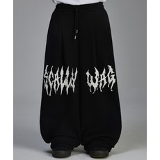 SCALLYWAG 글리터 레터링 기모 트레이닝 팬츠[블랙] 246040