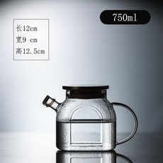高硼硅玻璃冷水壺 冰箱涼水壺 大容量涼茶壺 耐熱耐冷水壺 - 1000ml, 1個, 窗口形750ml（不銹鋼蓋）耐熱密封