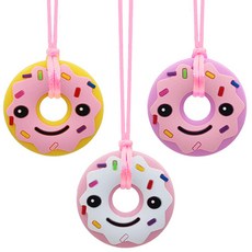 Sensory Chew Necklace for Adult 3 Pack Silicone Donut Chewing Necklace for Teens Chewers Anxiet, 1개