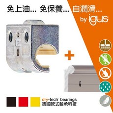 自潤滑軌 單軌搭配免上油滑塊重量輕 抗髒污 不生鏽 應用於拉門、抽屜軌道、相機攝影、移載、3D印表機、木工機、diy家具, 1個, 580mm+2複合式滑塊, WJRM 01-10-LL