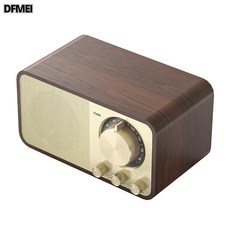 QRU 新款jy66復古藍牙音箱木質古典家用收音機低音炮插卡復古小音響, 如圖, 復古紋