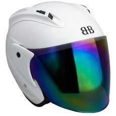 벤시 Y-1 오픈페이스 오토바이 헬멧 내피분리 / 블루투스 장착 가능, 화이트_컬러실드(투명X), XL