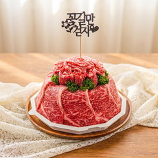 초곡한우가 숙성 한우케이크 프리미엄 채끝업 900g+100g 선물, 프리미엄 채끝등심+업진살 한우케이크, 1개