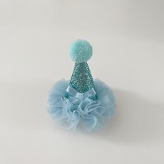 그루밍독 반려동물 요정 블링 고깔 모자 헤어핀, 스카이블루, 1개