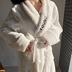 주문제작 로브 커스텀 남녀공용 호텔 무지 커플 파자마 로브 샤워가운 홈웨어 아이보리 크림 목욕가운 잠옷