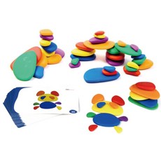 집중력발달 알록달록 조약돌 쌓기놀이 36p + 활동카드 오감 쌓기교구, 1개