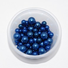 아크릴 진주 [무구멍] 컬러 비즈 공예 재료, A3077. 블루, 1세트, 6mm