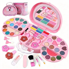 SUUNI 여자아이 화장품 장난감 세트 역할놀이용 플레이 메이크업 수납 핸드백, 1개, 핑크색