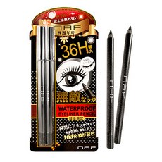 N.A.F 防水持久眼線筆，36小時不脫妝，附削筆器，輕鬆打造精緻眼妝, 深夜極黑, 1個