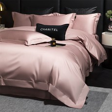 長絨棉四件套 全棉純色輕奢雙人床包四件組 (2026系列) 親膚透氣 春秋/秋冬適用, 香榭麗舍千尋,180公分牀包款被套加大四件套, 1個