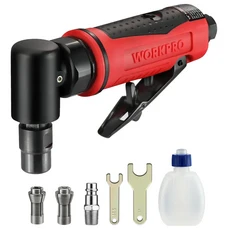 WORKPRO 에어 앵글 다이 그라인더 1/4 ''공압 오른쪽 구동 90도 연삭 절단, 01 빠른  Mainland, 01 6mm Air Die Grinder