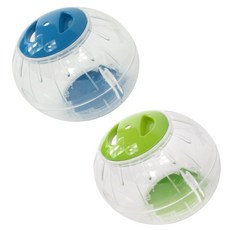 니즈플리 햄스터 설치류용 햄스터놀이기구 햄스터투명볼 햄스터롤링볼 투명햄스터볼 소동물놀이터, 그린색 지름 12.5cm