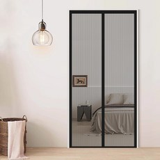 피노블릭 찢어지지 않는 찍찍이 현관 방충망 자석 모기장, 1번 - 검정(일반망)