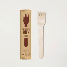 파피루스 일회용 나무포크 140mm 개별포장, 100개, 1개입