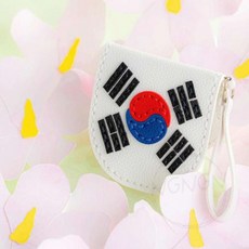 가죽태극기 동전지갑 바느질놀이 어린이DIY 유아미술키트 어린이집미술교구 미술수업용품, 1개