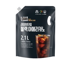 라이브타임 블랙아메리카노 대용량커피 파우치음료 2.1L리터, 2.1L, 1개입, 1개