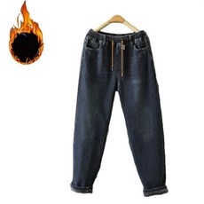 WAWAMOM 여성 기모 배기청바지 겨울 일자 통바지 밴딩팬츠 GDQ12