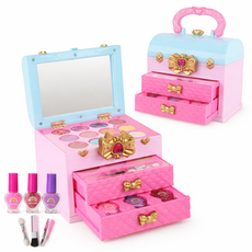 키즈 메이크업가방 화장놀이세트 화장대 장난감, 1세트, 핑크 B형