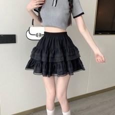 芭蕾風高腰半身裙 蛋糕裙 A字蓬蓬裙 網紗蕾絲拼接