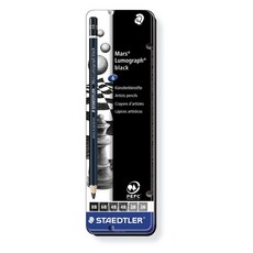 施德樓 STAEDTLER 黑桿人像素描專用鉛筆6入組，德國製圖鉛筆，專業繪畫鉛筆，素描鉛筆套裝, 1個