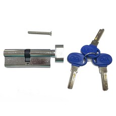 大禾自動車 水平連體鎖心 葫蘆鎖芯 80MM 白鐵色 替換簡單 可做鎖王, 1個