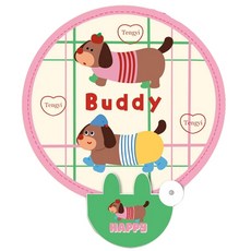 超可愛折疊圓扇 迷你隨身涼扇 補光扇子 夏日禮品贈品【HF255】, #可愛臘腸狗狗, 1個