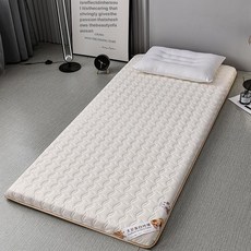 라텍스 토퍼 바닥 자취 매트리스 기숙사 접는 대형, 1cm, 대두화이트 6cm