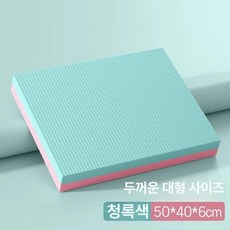 두꺼운운동매트 헬스장 요가 검정색과 파란색 하얀색, 1개, 대형 50x40x6.0cm 투톤 A