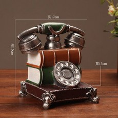 레드 전화선 회전형 벽걸이형 레트로전화기 벽걸이 골드 그린 레트로 검정 골동품 인테리어, 북폰