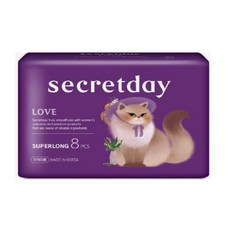 시크릿데이 NEW 러브 슈퍼롱 오버나이트 생리대 날개형, 8개입, 5개