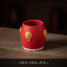 創意茶寵擺件鑼鼓煙灰缸茶葉罐六君子精品茶桌裝飾功夫茶具茶配件, 1個, 鑼鼓六君子筒