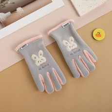 귀여운 곰 스키 장갑 플리스 겨울 방풍 터치 스크린 사이클링 소년과