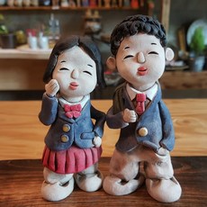 도자기 토기 교복 신 학생 인형 장식품 토우