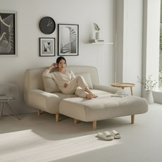 실버미어 1인용 2인용 쇼파 베드 스툴포함 소파 무료로켓방문설치, 라이트베이지