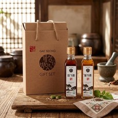 개성방앗간 100% 프리미엄 참기름&들기름 선물세트 180mlx2개, 1세트, 360ml